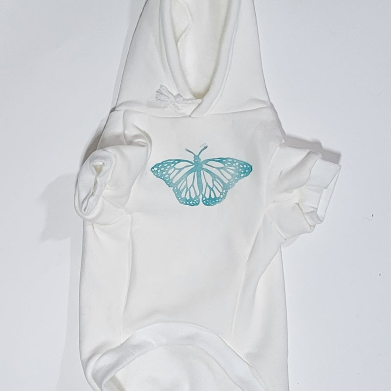 Butterfly Hand Printed Dog Hoodie