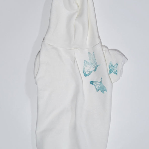 Butterfly Hand Printed Dog Hoodie