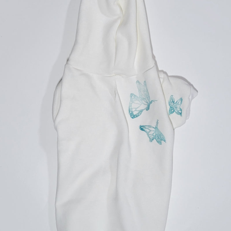 Butterfly Hand Printed Dog Hoodie