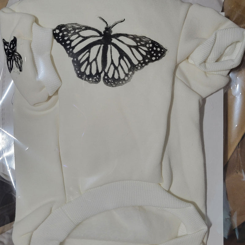 Butterfly Hand Printed Dog Hoodie