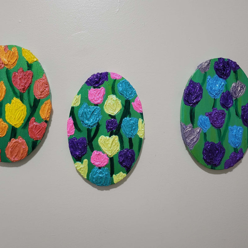 Spring Candy Tulips - Textured Impasto Painting