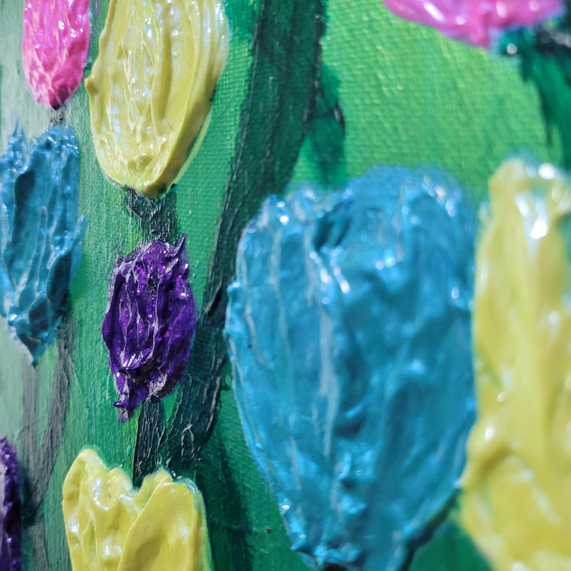 Spring Candy Tulips - Textured Impasto Painting