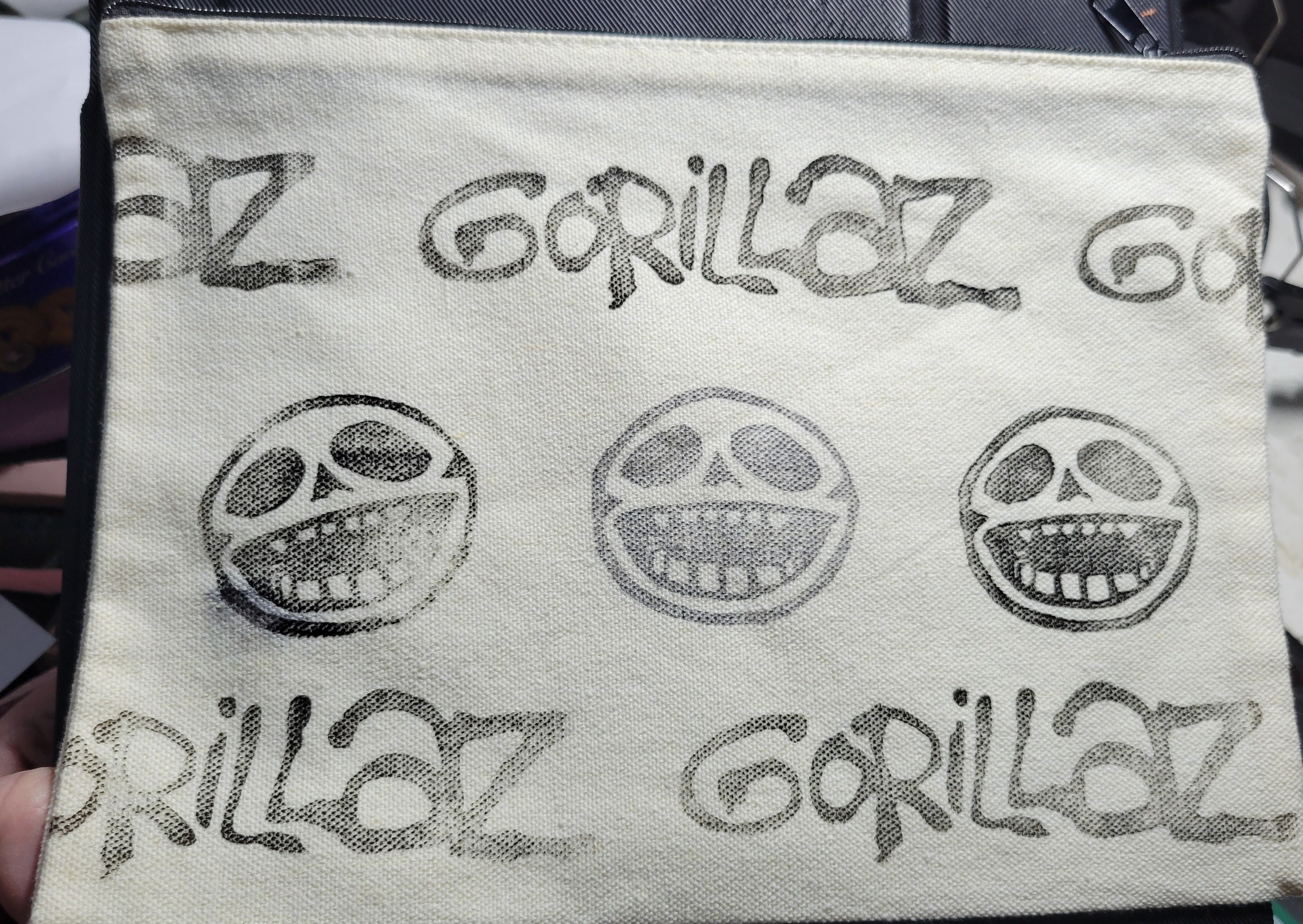 Gorillaz 'Bonesy' - Canvas Bag Pouch - "oops"