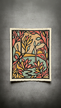 Hand-Pulled Linocut Artwork With Raw Edges