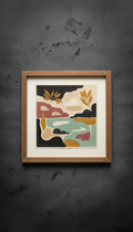 Framed Original Mixed Media With Gold Leaf