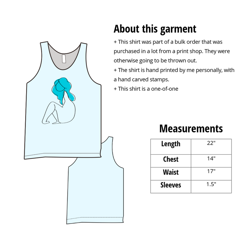 Sweet Disposition- Hand Printed Simple Tank