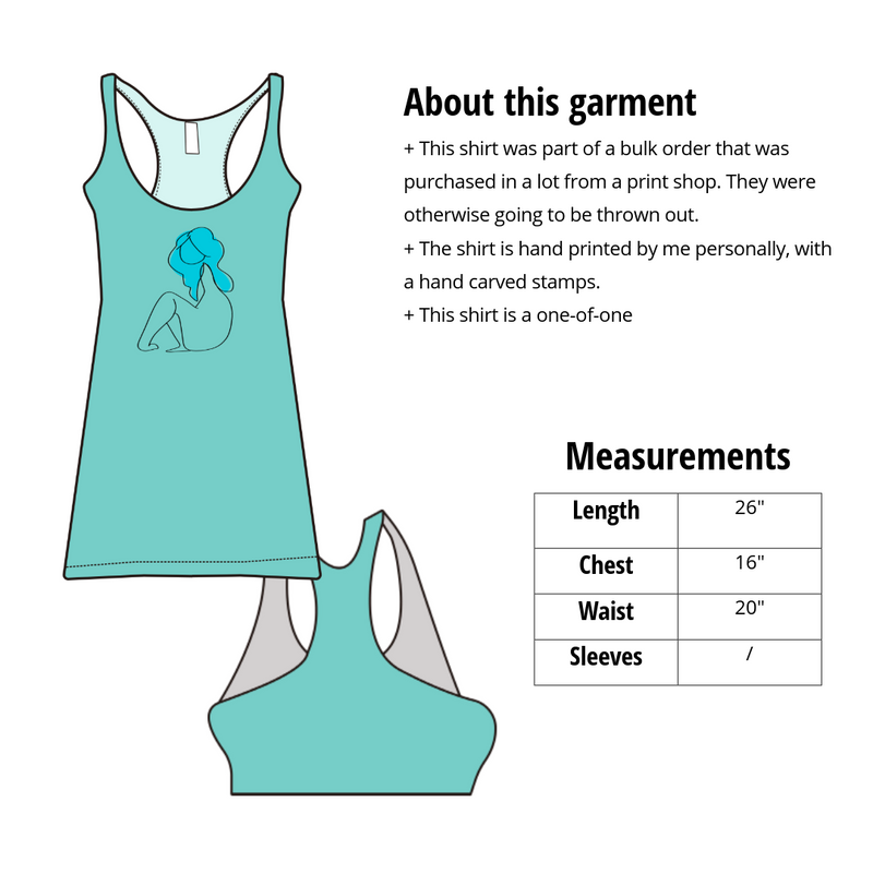 Sweet Disposition- Hand Printed Racerback Tank