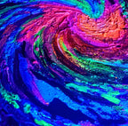 Galaxy Burst- UV Reactive/Glow-in-the-dark Textured Impasto Painting
