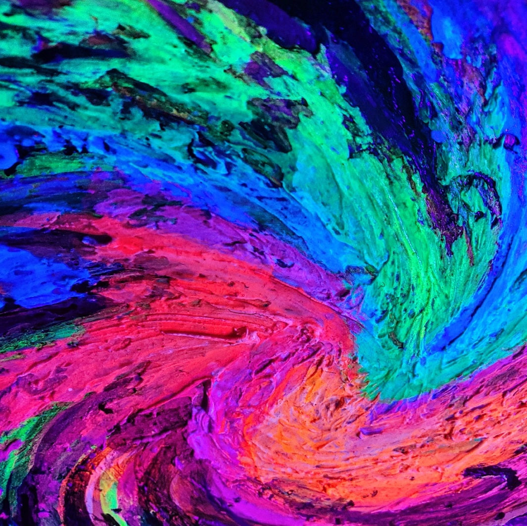 Galaxy Burst- UV Reactive/Glow-in-the-dark Textured Impasto Painting