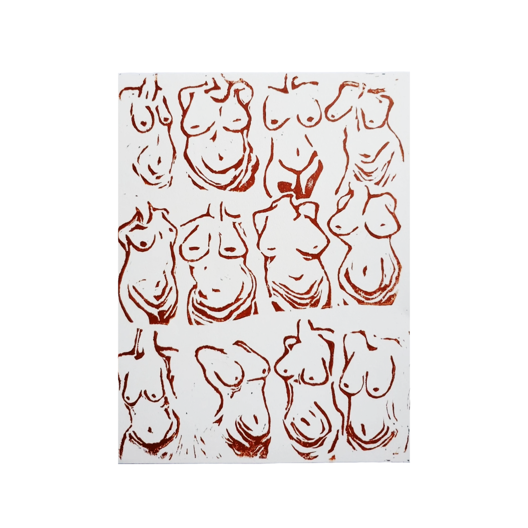 Beautiful Bodies - Linoleum Block Print