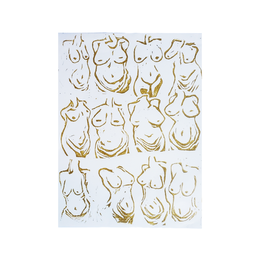 Beautiful Bodies - Linoleum Block Print