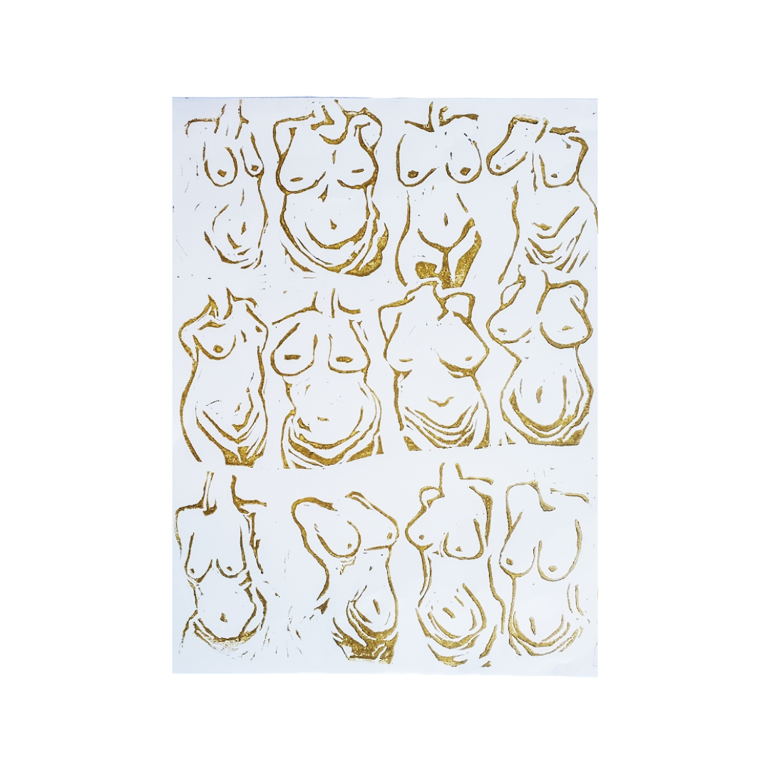 Beautiful Bodies - Linoleum Block Print