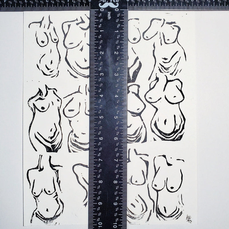 Beautiful Bodies - Linoleum Block Print
