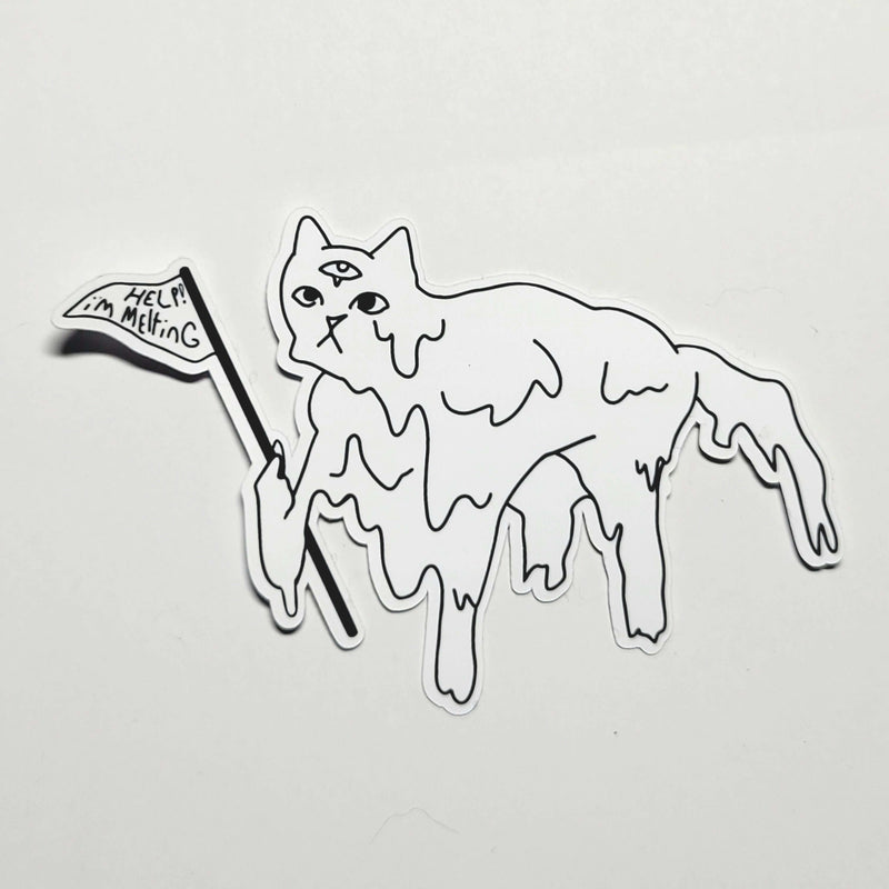 Ampersand the Cat is Melting - Sticker