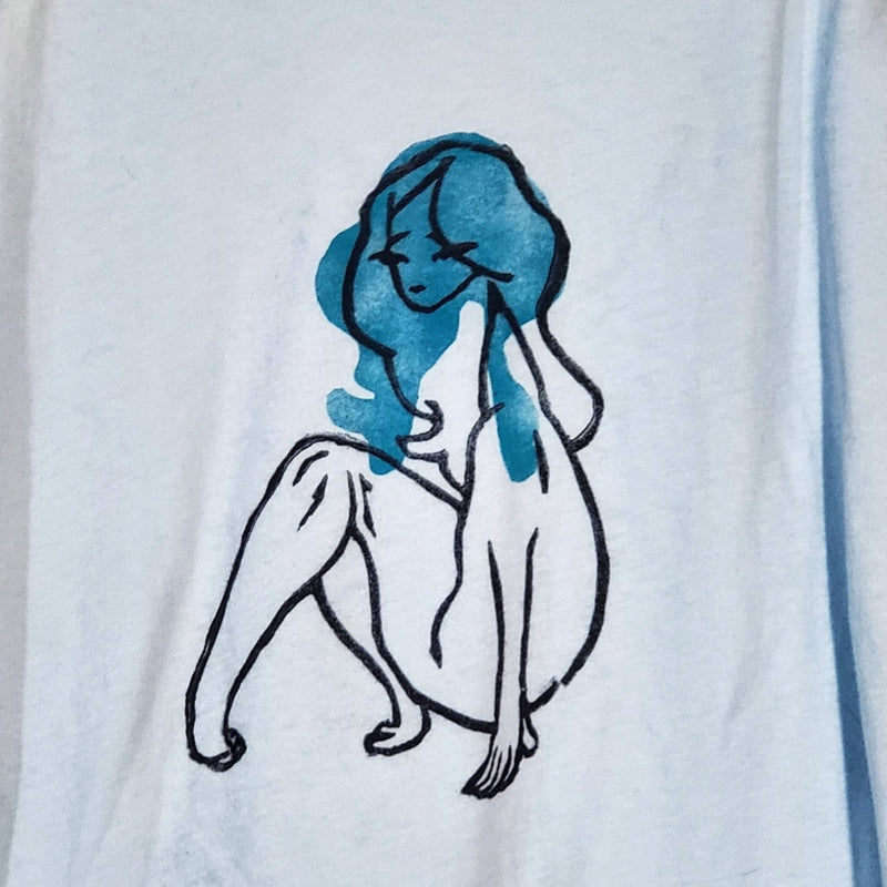 Sweet Disposition- Hand Printed Simple Tank