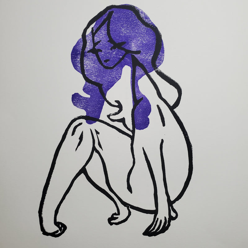 Sweet Disposition - Linoleum Block Print